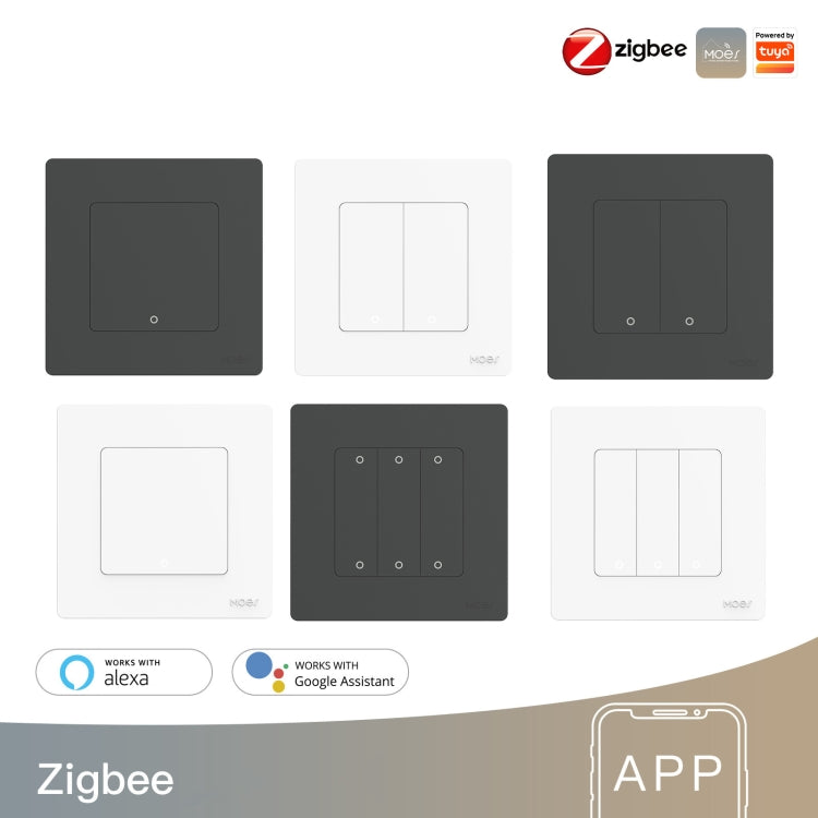 Tuya ZigBee Smart Single-fire Zero-fire Sharing Timing Voice Wall Switch EU Plug, Style: 2 Ways (White) - Smart Switch by PMC TechLife | Online Shopping South Africa | PMC TechLife