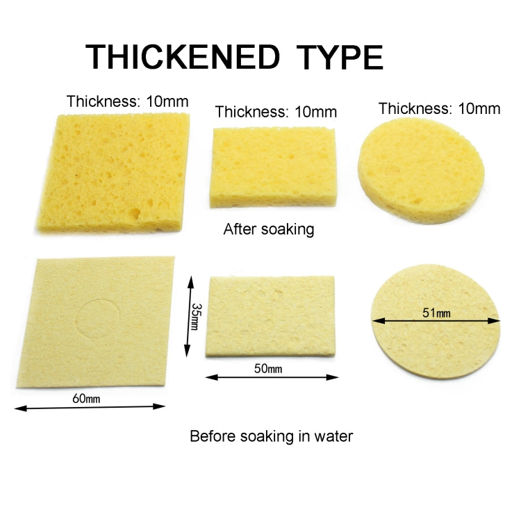 50pcs High Temperature Resistant Soldering Iron Cleaning Cotton Wood Pulp Sponge,Spec: Thickened Rectangular 3.5x5cm - Others by PMC TechLife | Online Shopping South Africa | PMC TechLife