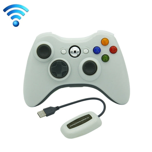 For Microsoft Xbox 360 / PC XB13 Dual Vibration Wireless 2.4G Gamepad With Receiver(White) - Gamepad by PMC Jewellery | Online Shopping South Africa | PMC Jewellery