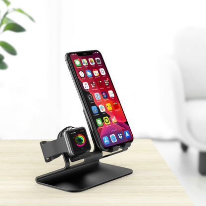 AhaStyle ST04 Aluminum Alloy Charging Base, For 4-8 inch Smart Phone&Apple Watch Series(Black) - Desktop Holder by AhaStyle | Online Shopping South Africa | PMC Jewellery
