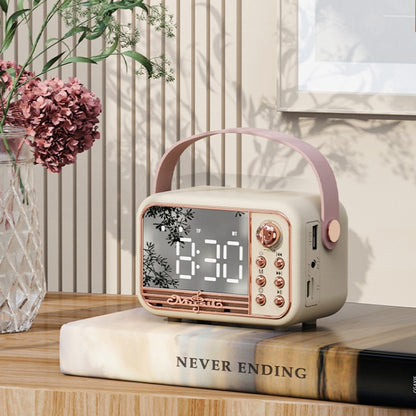 S11 Handheld Retro Alarm Clock Bluetooth Speaker Desktop Portable Clock(Pink) - Desktop Speaker by PMC Jewellery | Online Shopping South Africa | PMC Jewellery
