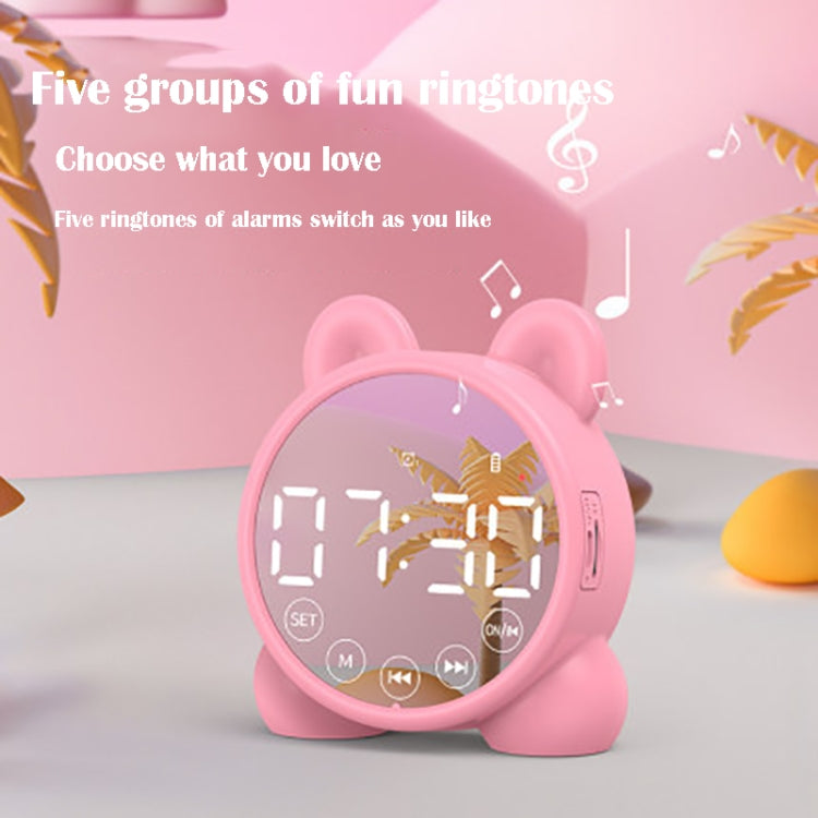 P1 Mini Card Mirror Clock Wireless Bluetooth Speaker with FM Radio(White) - Mini Speaker by PMC TechLife | Online Shopping South Africa | PMC TechLife