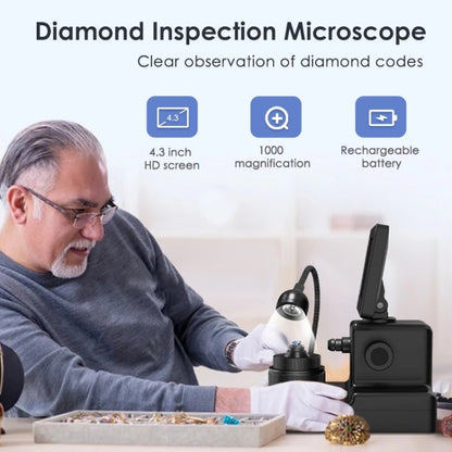 HJ1000 50-1000X Diamond Waist Code Microscope GIA Jewelry Waist Code Instrument - Digital Microscope by PMC Jewellery | Online Shopping South Africa | PMC Jewellery