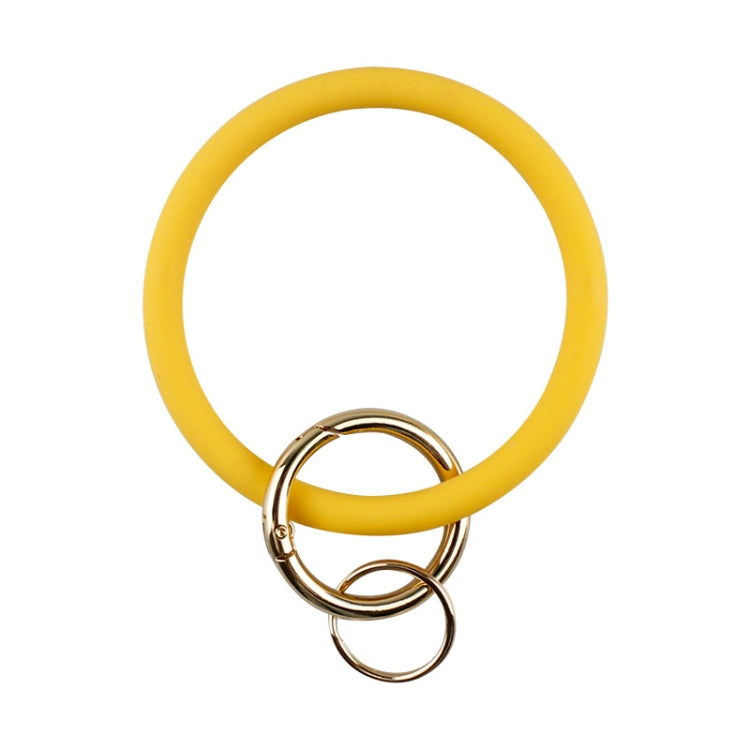 SiB005 Large Round Silicone Bracelet Keychain Outdoor Sports Silicone Bracelet(Yellow) - Bracelets by PMC Jewellery | Online Shopping South Africa | PMC Jewellery