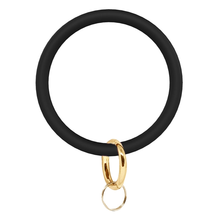 SiB005 Large Round Silicone Bracelet Keychain Outdoor Sports Silicone Bracelet(Black) - Bracelets by PMC Jewellery | Online Shopping South Africa | PMC Jewellery