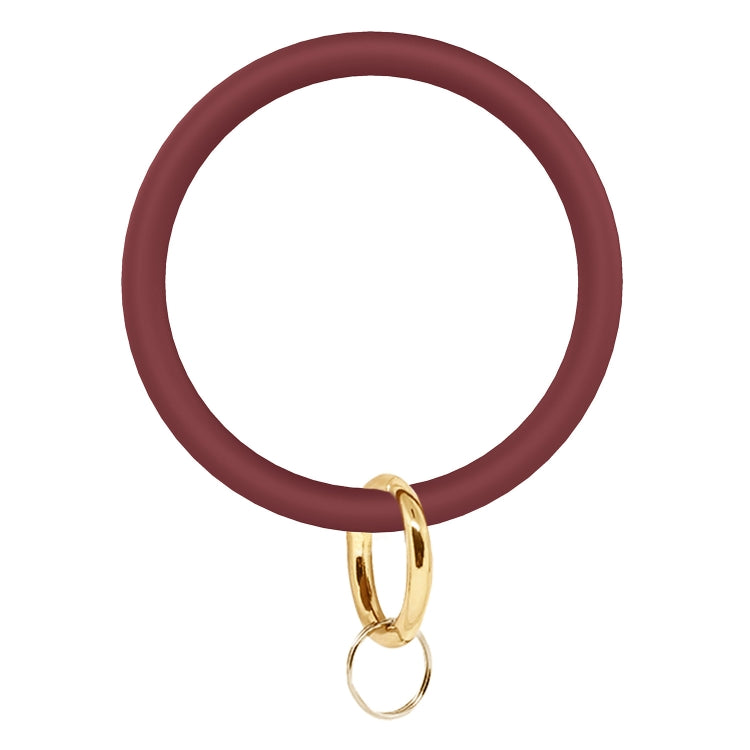 SiB005 Large Round Silicone Bracelet Keychain Outdoor Sports Silicone Bracelet(Wine Red) - Bracelets by PMC Jewellery | Online Shopping South Africa | PMC Jewellery