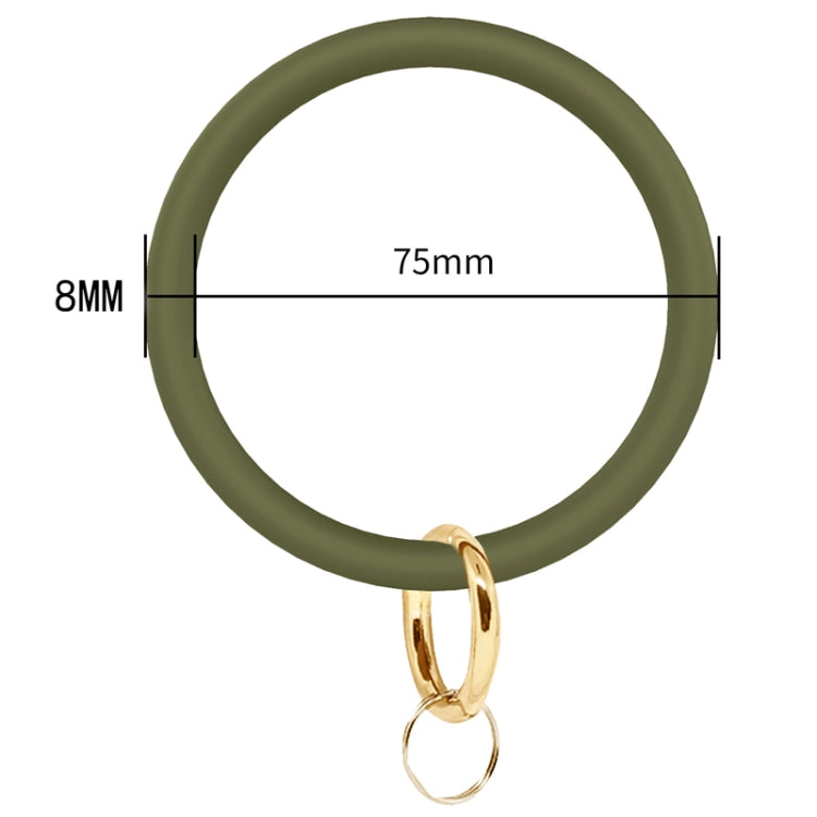 SiB005 Large Round Silicone Bracelet Keychain Outdoor Sports Silicone Bracelet(Iron Green) - Bracelets by PMC Jewellery | Online Shopping South Africa | PMC Jewellery