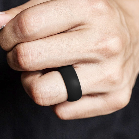 SiR013 8.7mm Curved Outdoor Sports Silicone Ring, Size: No.14(Black) - Rings by PMC Jewellery | Online Shopping South Africa | PMC Jewellery