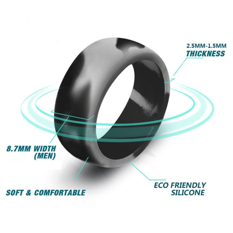 SiR013 8.7mm Curved Outdoor Sports Silicone Ring, Size: No.8(Black) - Rings by PMC Jewellery | Online Shopping South Africa | PMC Jewellery