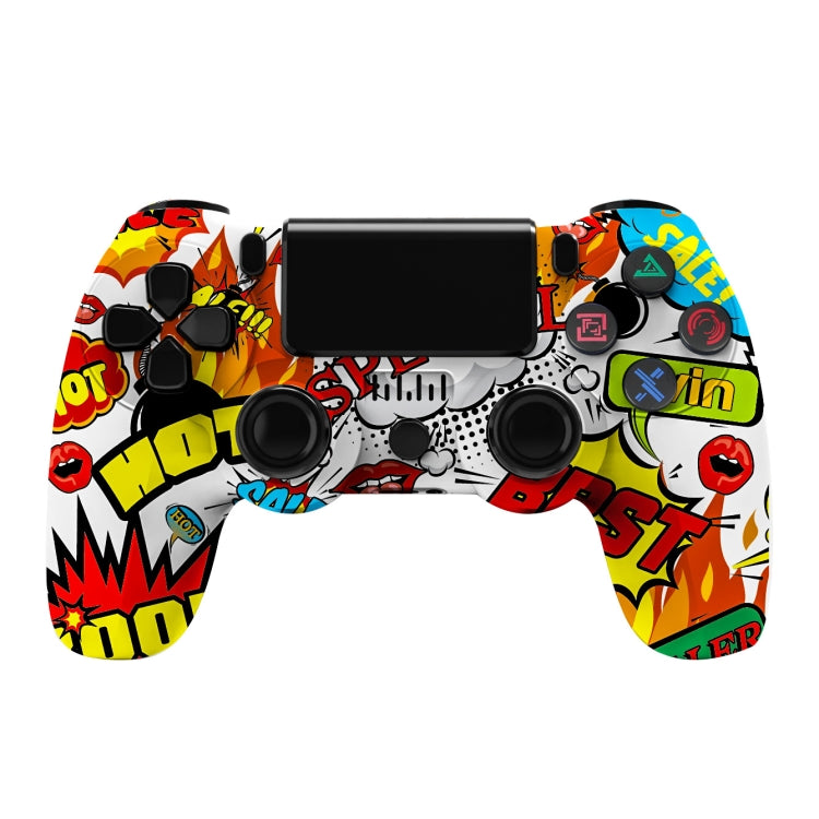 For PS4 Wireless Bluetooth Game Controller With Light Strip Dual Vibration Game Handle(Flame) - Gamepads by PMC TechLife | Online Shopping South Africa | PMC TechLife | Buy Now Pay Later Mobicred