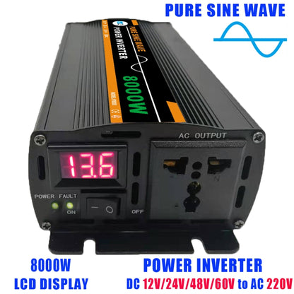 8000W (Actual 1300W) 12V to 220V High Power Car Sine Wave Inverter Power Converter - Pure Sine Wave by PMC Jewellery | Online Shopping South Africa | PMC Jewellery