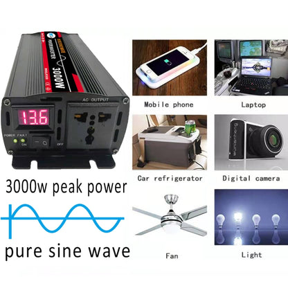 8000W (Actual 1300W) 12V to 220V High Power Car Sine Wave Inverter Power Converter - Pure Sine Wave by PMC Jewellery | Online Shopping South Africa | PMC Jewellery