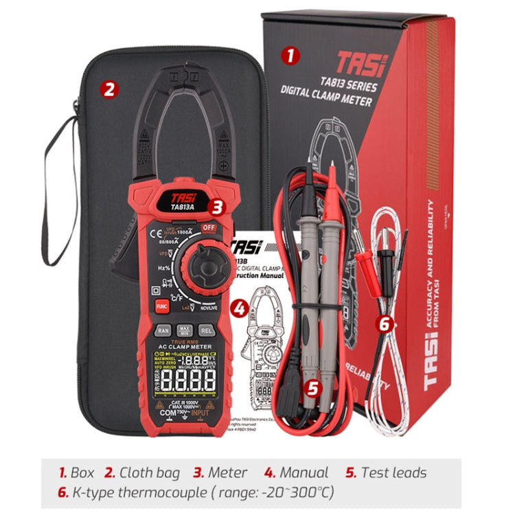 TASI TA813A Clamp Meter High Accuracy AC DC Voltage Ammeter - Digital Multimeter by TASI | Online Shopping South Africa | PMC Jewellery | Buy Now Pay Later Mobicred