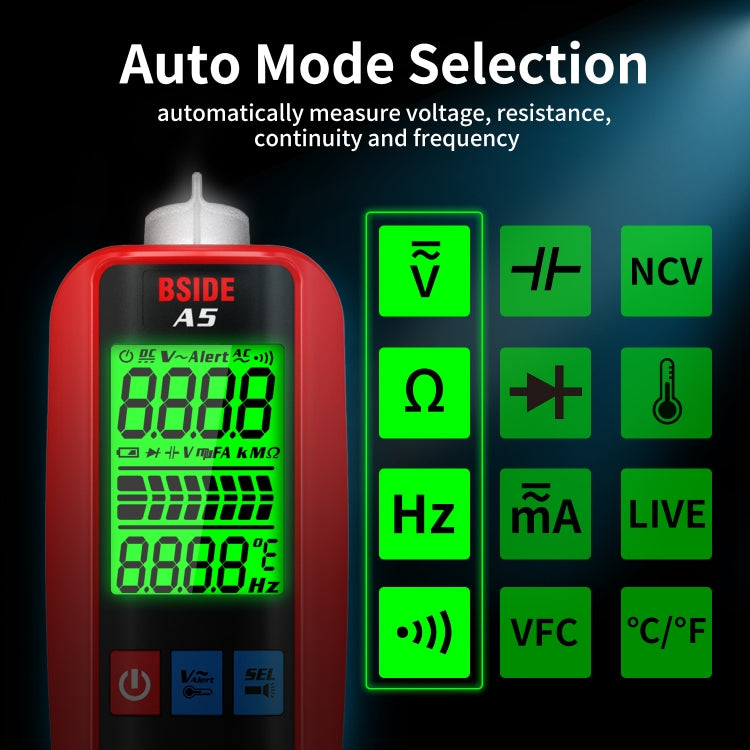 BSIDE A5 High Precision Intelligent Digital Pen Universal Table(Standard Without Battery) - Digital Multimeter by BSIDE | Online Shopping South Africa | PMC TechLife | Buy Now Pay Later Mobicred