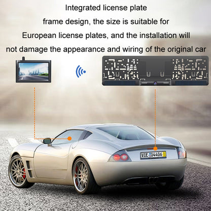 Solar Integrated License Plate Frame Vehicle Camera Wireless Reversing Display(RC03) - Rear View Cameras by PMC Jewellery | Online Shopping South Africa | PMC Jewellery