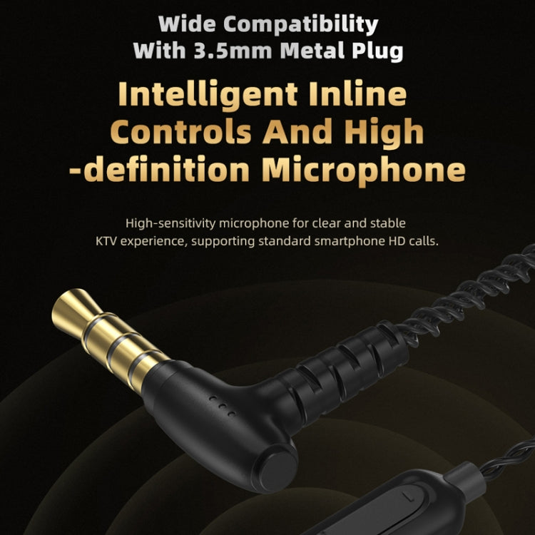 CVJ In-Ear Wired Gaming Earphone, Color: With Mic Black - In Ear Wired Earphone by CVJ | Online Shopping South Africa | PMC Jewellery