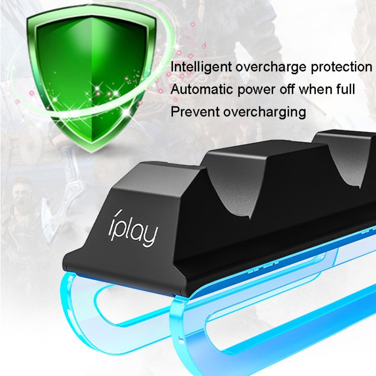 iplay HBP-289 For PS5 Game Handle Dual Seat Charger Touch Point Charging Base(Black) - Charger & Power by iplay | Online Shopping South Africa | PMC TechLife | Buy Now Pay Later Mobicred