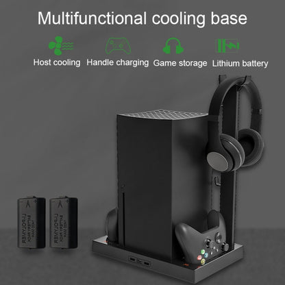 Iplay HBX-274 for Xbox Series X Host Multifunctional Heat Dissipation Base with Gamepad Double Charger(Black) - Charger & Power by iplay | Online Shopping South Africa | PMC Jewellery
