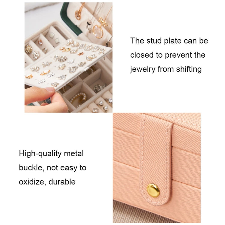 Large-capacity Three-layer PU Leather Waterproof Jewelry Storage Box Earring Necklace Storage Box(White) - Jewelry Storages by PMC Jewellery | Online Shopping South Africa | PMC Jewellery