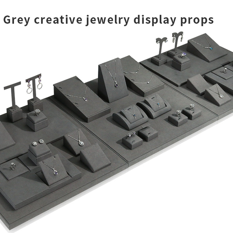 10x8.5x1cm Increased Board Gray Jewelry Display Microfiber Jewelry Props Display Rack - Jewelry Storages by PMC Jewellery | Online Shopping South Africa | PMC Jewellery