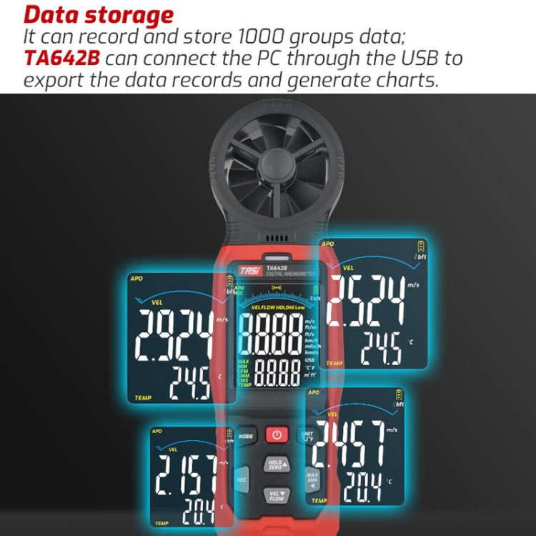 TASI TA642C Portable Digital Wind Speed Meter Air Volume Tester - free shipping - PMC TechLife - Order now!