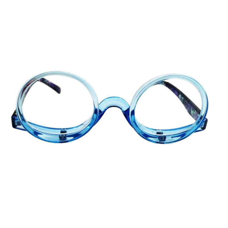 Makeup Magnifying Glass Presbyopic Glasses Flip Swivel Reading Glasses, Degree: +100(Blue Frame) - Presbyopic Glasses by PMC Jewellery | Online Shopping South Africa | PMC Jewellery