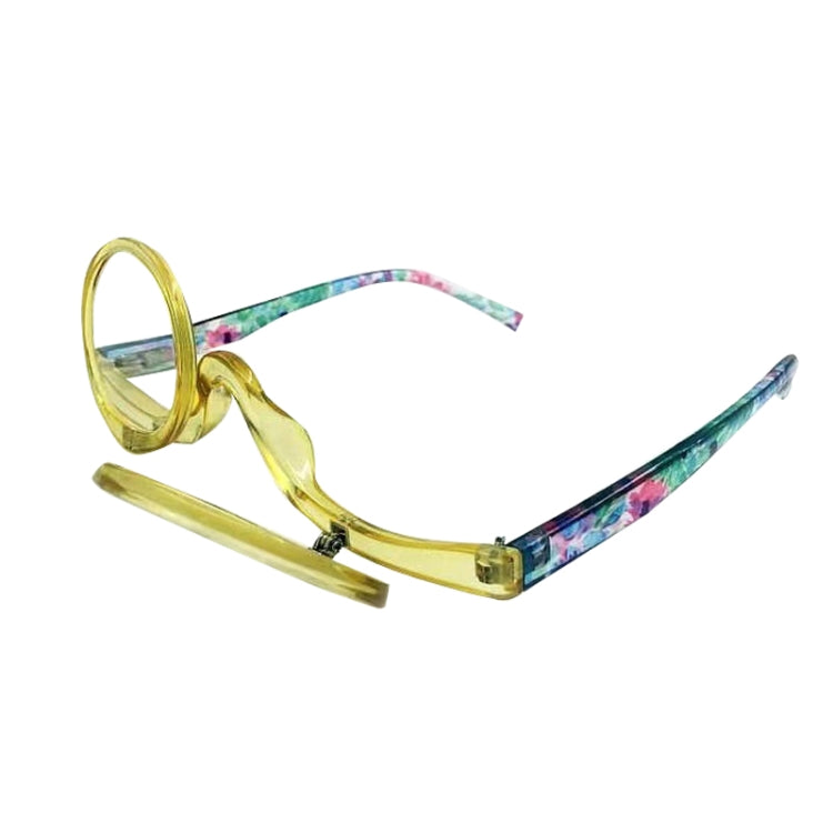 Makeup Magnifying Glass Presbyopic Glasses Flip Swivel Reading Glasses, Degree: +200(Yellow Frame) - Presbyopic Glasses by PMC Jewellery | Online Shopping South Africa | PMC Jewellery