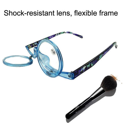 Makeup Magnifying Glass Presbyopic Glasses Flip Swivel Reading Glasses, Degree: +400(Wine Red) - Presbyopic Glasses by PMC Jewellery | Online Shopping South Africa | PMC Jewellery