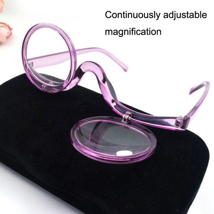 Makeup Magnifying Glass Presbyopic Glasses Flip Swivel Reading Glasses, Degree: +150(Violet Pink) - Presbyopic Glasses by PMC Jewellery | Online Shopping South Africa | PMC Jewellery