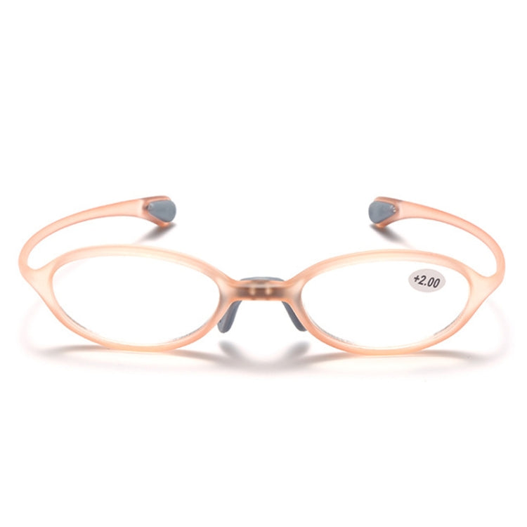 Portable Magnifying Glass Presbyopic Glasses Silicone Anti-Blue Light Reading Glasses, Degree: +200(Light Orange) - Presbyopic Glasses by PMC Jewellery | Online Shopping South Africa | PMC Jewellery