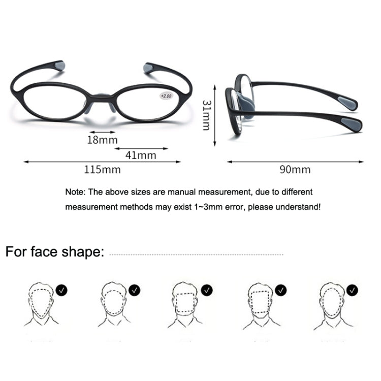 Portable Magnifying Glass Presbyopic Glasses Silicone Anti-Blue Light Reading Glasses, Degree: +200(Light Orange) - Presbyopic Glasses by PMC Jewellery | Online Shopping South Africa | PMC Jewellery