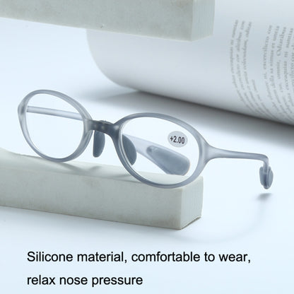 Portable Magnifying Glass Presbyopic Glasses Silicone Anti-Blue Light Reading Glasses, Degree: +350(Light Gray) - Presbyopic Glasses by PMC Jewellery | Online Shopping South Africa | PMC Jewellery