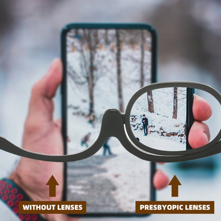 Makeup Presbyopic Glasses Monolithic Reading Glass Magnifying Glass, Degree: +100(Tea Color) - Presbyopic Glasses by PMC Jewellery | Online Shopping South Africa | PMC Jewellery