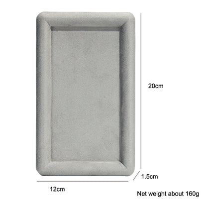 20x12x1.5cm Jewelry Tray Ring Rectangular Empty Plate Earrings Necklace Jewelry Display Plate(Grey) - Jewelry Storages by PMC Jewellery | Online Shopping South Africa | PMC Jewellery