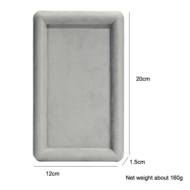 20x12x1.5cm Jewelry Tray Ring Rectangular Empty Plate Earrings Necklace Jewelry Display Plate(Khaki) - Jewelry Storages by PMC Jewellery | Online Shopping South Africa | PMC Jewellery