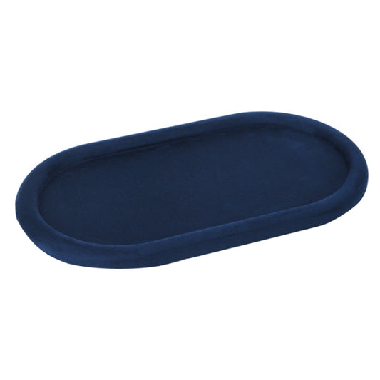 32x18x1.8cm Jewelry Tray Ring Velvet Leather Oval Empty Plate Earrings Necklace Jewelry Display Plate(Blue) - Jewelry Storages by PMC Jewellery | Online Shopping South Africa | PMC Jewellery