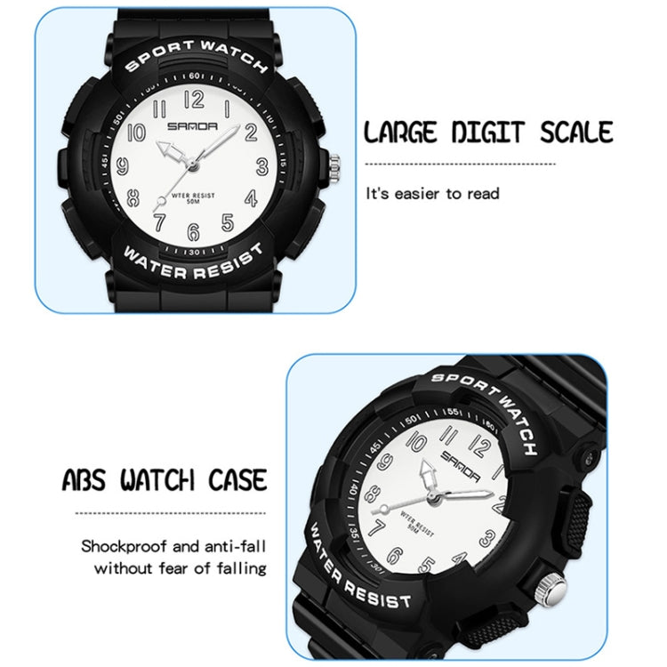 SANDA Small Fresh Digital All-match Waterproof Luminous Student Watch(Black) - LED Digital Watches by SANDA | Online Shopping South Africa | PMC Jewellery