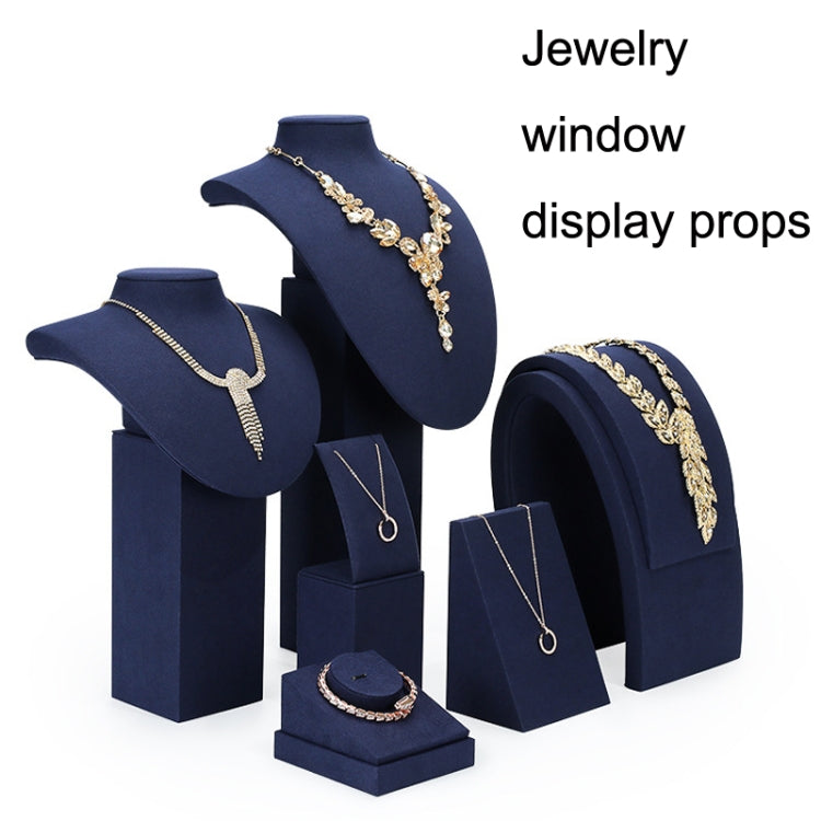 Jewelry Display Props Blue Microfiber Window Necklace Earring Ring Stand Set 5 - Jewelry Storages by PMC Jewellery | Online Shopping South Africa | PMC Jewellery