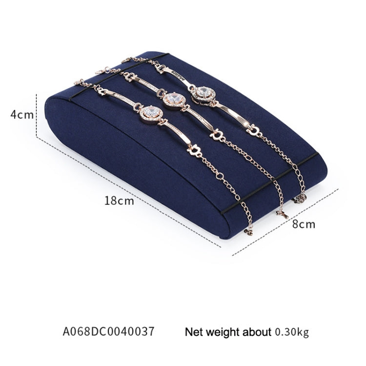 8x18x4cm Bracelet Holder Jewelry Display Props Blue Microfiber Window Necklace Earring Ring Stand - Jewelry Storages by PMC Jewellery | Online Shopping South Africa | PMC Jewellery