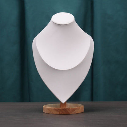 Solid Wood Large Size Portrait Necklace Display Stand Heart Shaped Necklace Counter Display Stand(White) - Jewelry Storages by PMC Jewellery | Online Shopping South Africa | PMC Jewellery