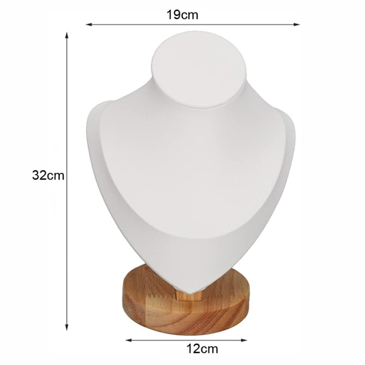 Solid Wood Large Size Portrait Necklace Display Stand Heart Shaped Necklace Counter Display Stand(White) - Jewelry Storages by PMC Jewellery | Online Shopping South Africa | PMC Jewellery