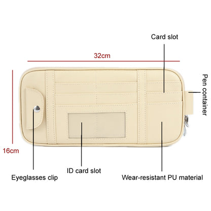 Car Driver License Storage Bag Sun Visor Sunglasses Card Holder, Color: Brown - Sunglasses & Glasses Clips by PMC Jewellery | Online Shopping South Africa | PMC Jewellery