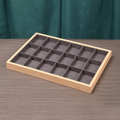 Bamboo Wood Jewelry Display Pallet Jewelry Storage Display Tray, Style: 18 Grid Tray - Jewelry Storages by PMC Jewellery | Online Shopping South Africa | PMC Jewellery