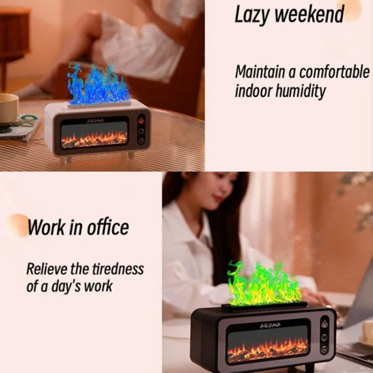 200ml  Fireplace Flame Aromatherapy Air Humidifier USB Colorful Night Light Essential Oil Diffuser(Black) - free shipping - PMC TechLife - Order now!