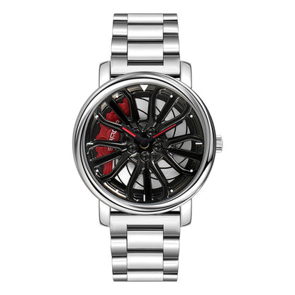 SANDA P1057 Men Skeleton Quartz Steel Strap Personalized Watch(Silver) - Metal Strap Watches by SANDA | Online Shopping South Africa | PMC Jewellery | Buy Now Pay Later Mobicred