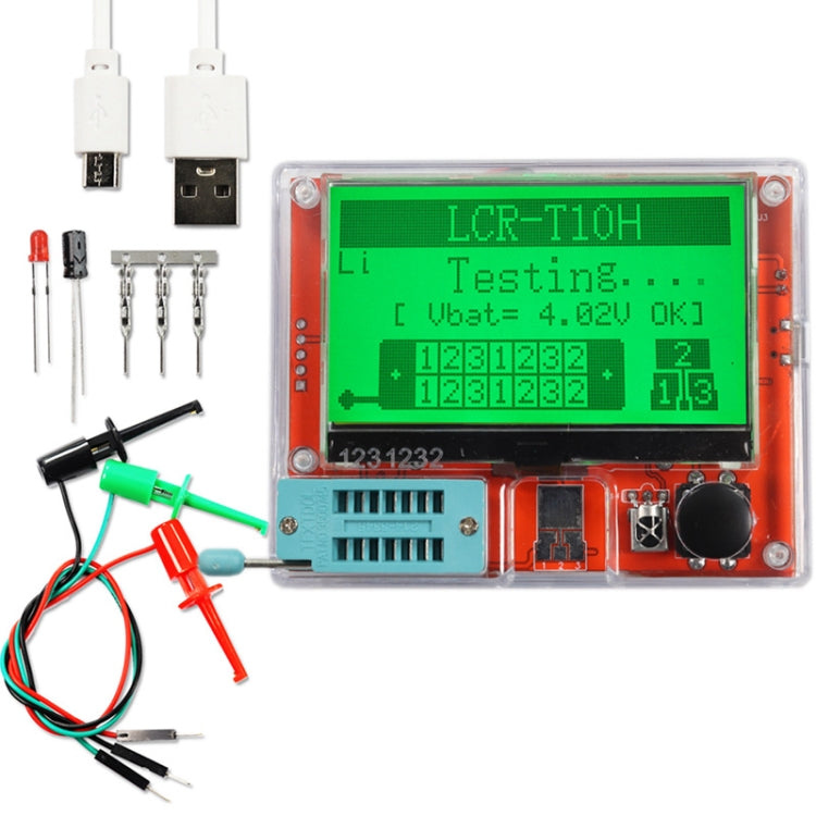 LCR-T10H Transistor Tester TFT Display For Diode Triode Capacitor Resistor Test, Spec: Built Lithium Battery - free shipping - PMC TechLife - Order now!