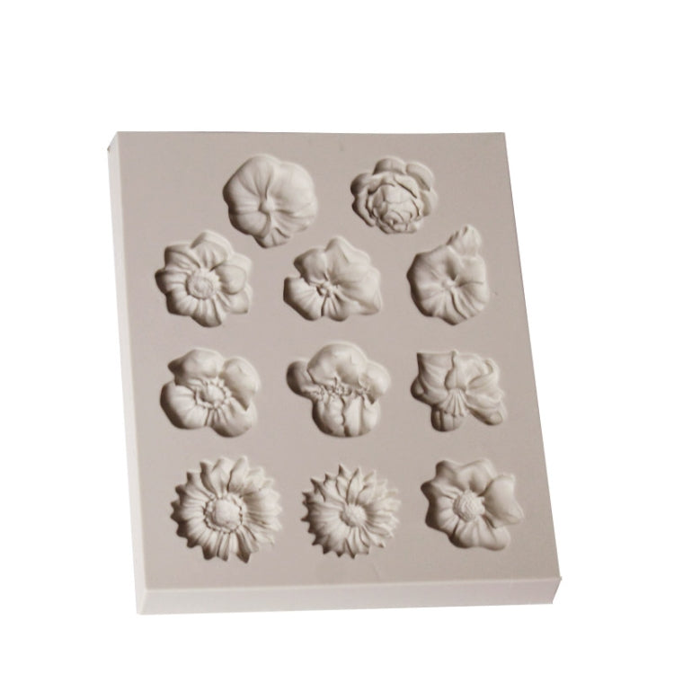 2 PCS Fondant Cake Silicone Mold Chocolate Mold DIY Trumpet Flower Sun Flower Baking Decoration(Gray) - Food Molds by PMC Jewellery | Online Shopping South Africa | PMC Jewellery