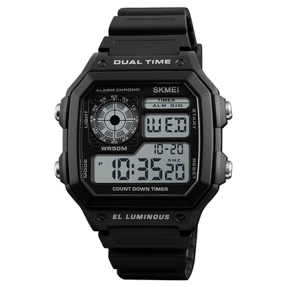 SKMEI 1299 Multifunctional Outdoor Sports Noctilucent Waterproof Digital Display Wrist Watch (Black) - Sport Watches by SKMEI | Online Shopping South Africa | PMC Jewellery | Buy Now Pay Later Mobicred