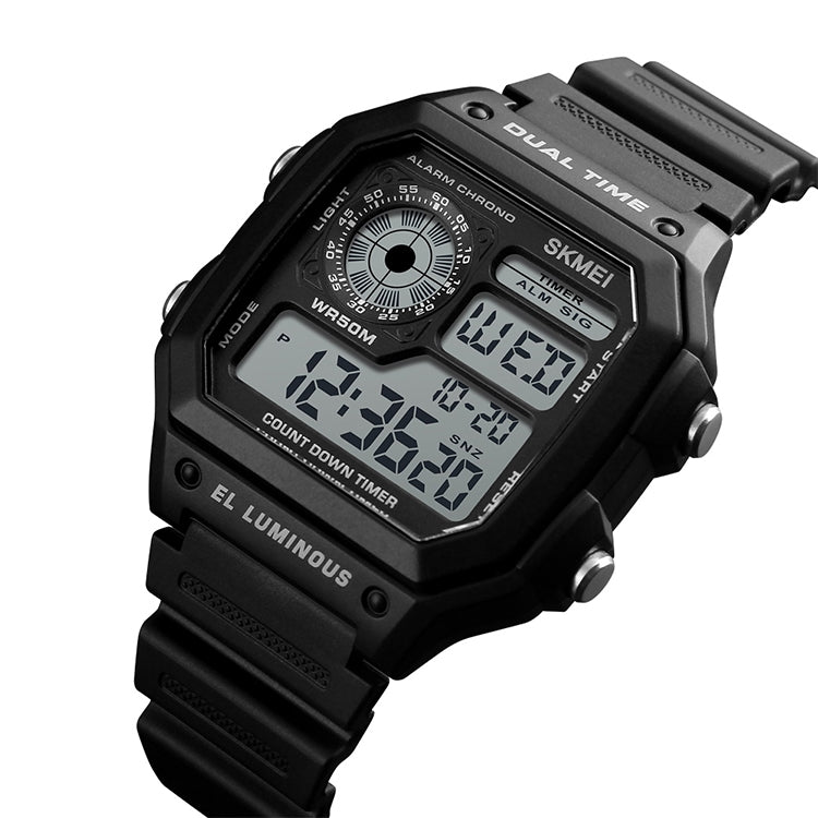 SKMEI 1299 Multifunctional Outdoor Sports Noctilucent Waterproof Digital Display Wrist Watch (Black) - Sport Watches by SKMEI | Online Shopping South Africa | PMC Jewellery | Buy Now Pay Later Mobicred