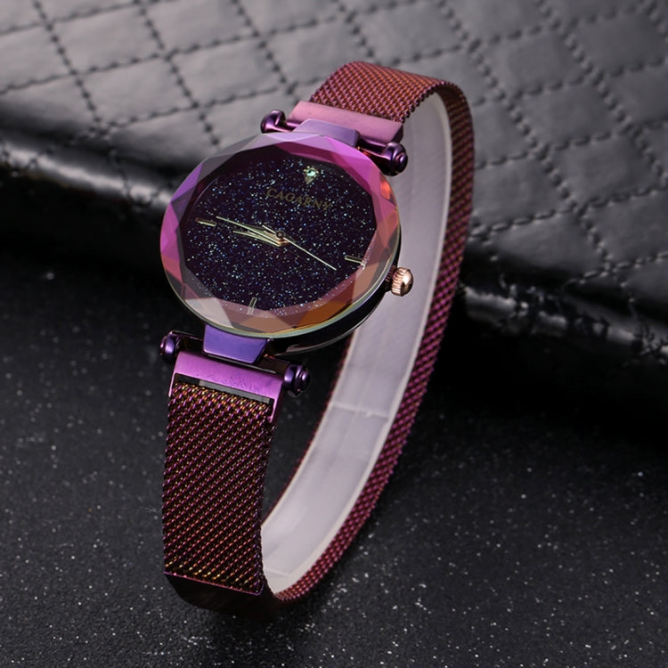 CAGARNY 6877 Water Resistant Fashion Women Quartz Wrist Watch with Stainless Steel Band(Purple) - Metal Strap Watches by CAGARNY | Online Shopping South Africa | PMC Jewellery | Buy Now Pay Later Mobicred